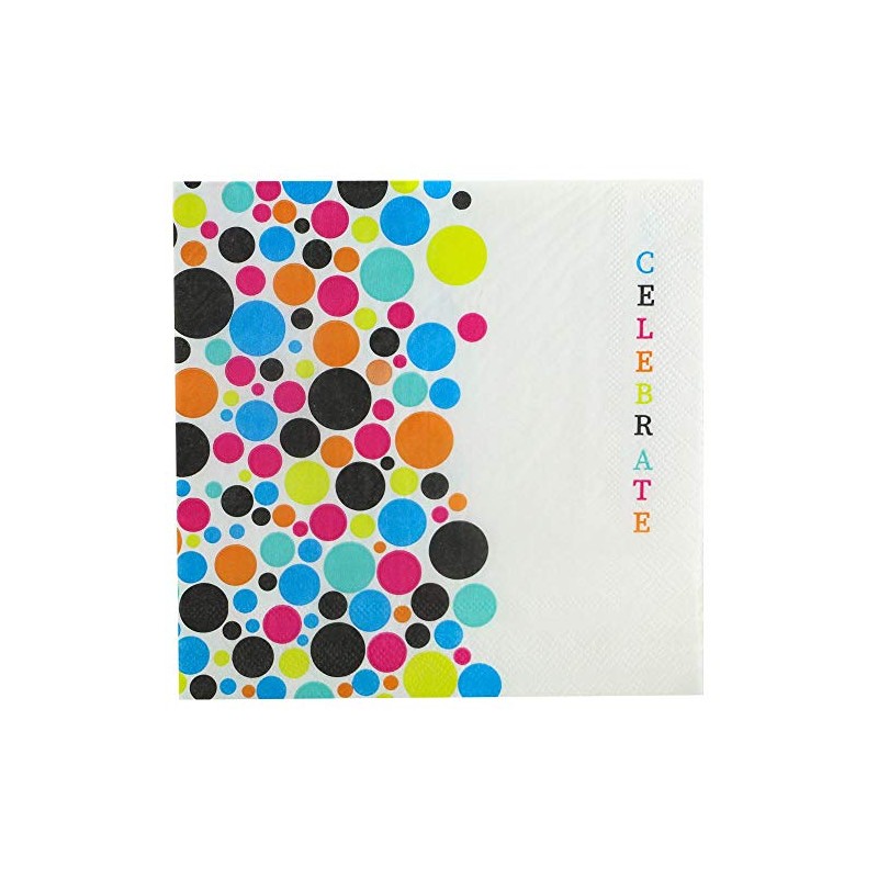 Lillian Collection Luncheon Printed Napkins Dots Celebrate Pack of 20
