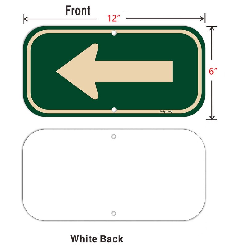 2 Pack Left Arrow Signs 12 x 6 Inches Arrow