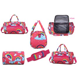 Rainbow Dance Bag for Girls Boys Duffle Bag Sports Travel Gym Bag Overnight Weekend Bag Gift(Rainbow-red, Small)