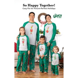 PajamaGram Fun The Grinch Pajamas - Family Christmas Pajamas Set, Gray, Mens, MD