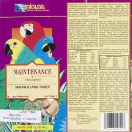 Zeigler Maintenance - Macaw & Large Parrot - 3/8" Pellet- 20 lbs