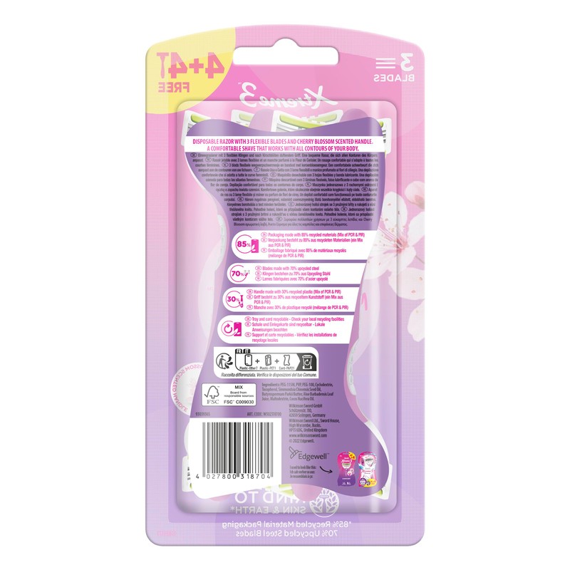 Wilkinson Sword Xtreme 3 Comfort Einweg-Haarschneider, 3 flexible Blätter, mit