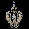 Crown Shaped Christmas Tree Topper, 30x20cm Champagne Gold Metal filigree,