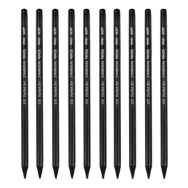 Charcoal Brushes Soft Charcoal Art Supplies Pencils 10 Pack Charcoal for Drawing Colored Pencils 7.2mm Round Log Smooth Unbreakable Black People Animals Landscape Sketching Drawing Quick Shoot Paint Art Painting School Outdoor Beginners Students Adults