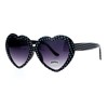 Polka Dot Black Heart Shaped Sunglasses