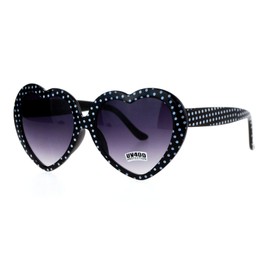 Polka Dot Black Heart Shaped Sunglasses