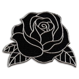 Pinsanity Black Rose Iron-On Embroidered Patch