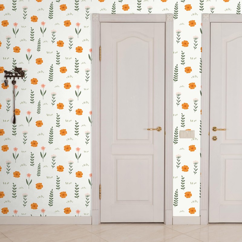 VaryFloral 30.5 cm x 300 cm Fresh Orange Daisy Sage