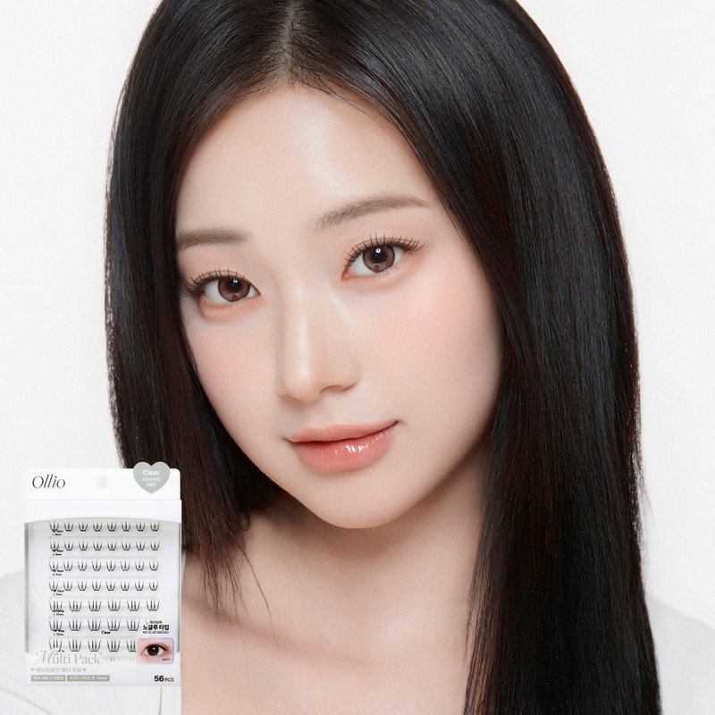 Ollio No-glue Lash [Multi PACK PLUS] (8/9/10/11mm) 56pcs - Clear
