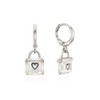Transparent Alphabet Rock One Touch Earrings OTE122901QWW White / 투명