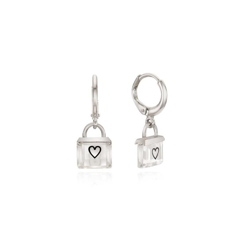Transparent Alphabet Rock One Touch Earrings OTE122901QWW White / 투명