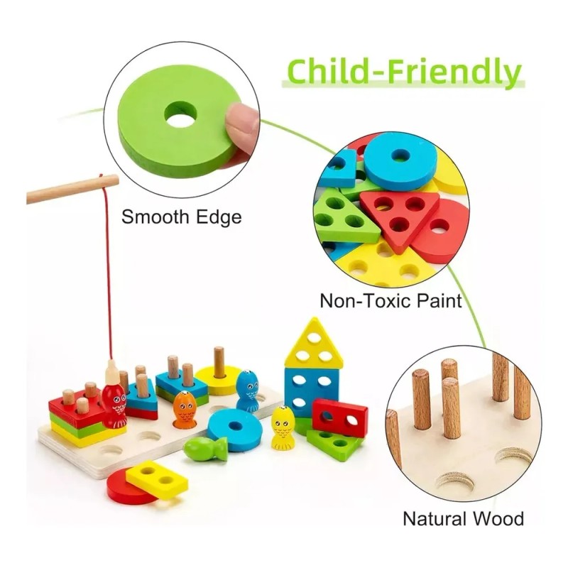Torre Estimulacion Didactica Destreza Madera Montessori Bebe Primarios