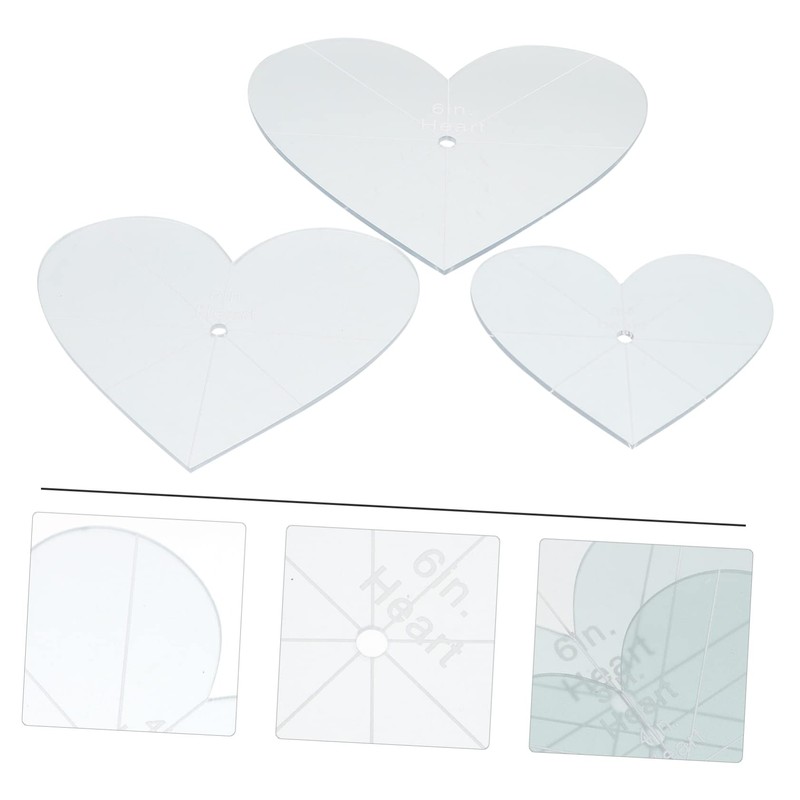 Angoily 3Pcs Portable Acrylic Patchwork Rulers DIY Sewing Supplies for