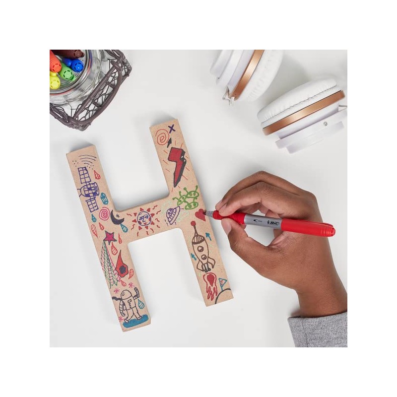 Bic Marking Intense Permanent Markers, Assorted Colours, Pack of 5