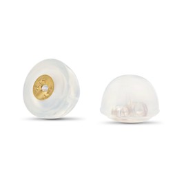 14k Yellow Gold and Silicone Earring Back Replacement Secure and Comfortable