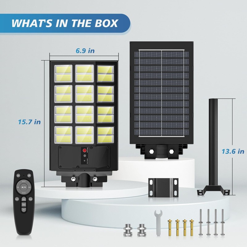 5000W Solar Street Lights Outdoor Commercial, 6500K Wide Angle Motion