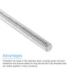 sourcing map Fully Threaded Rod 5/16"-18 UNC Thread Pitch 304