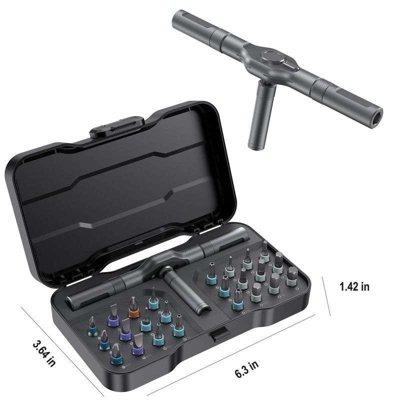 24-in-1 Ratchet Screwdriver Set, Magnetic Precision Bits with Detachable Handle