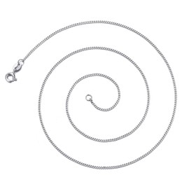 Philip Jones Sterling Silver 20" Inch 1.2mm Fine Italian Curb Chain Necklace