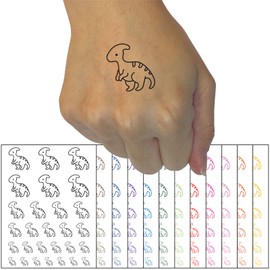Baby Nursery Parasaurolophus Dinosaur Temporary Tattoo Water Resistant Fake Body Art Set Collection - Light Blue (One Sheet)