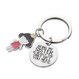 XLCTT Sisters Gifts From Sister Keychain Keyring Birthday Gifts For Sister Big Little Sister Gifts Christmas Gifts, Being My Sister, Medium