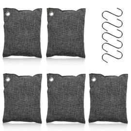 JAFEN-5 bolsas purificadoras - Carbón activado 100% biodegradable - Bambú - Remueve malos olores, Ideal para closets, zapatos, baños, lockers, coches y más