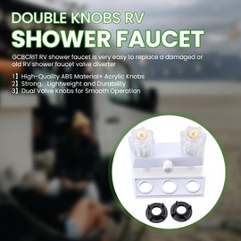 RV Shower Faucet, Dual-Handle Camper Shower Faucet with Acrylic Knobs, 4" RV Shower Valve Diverter, RV Outdoor Shower for RV, Camper Van, Outside and Inside Bathroom Shower (White)