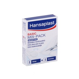 HANSAPLAST - Pansements - BASIC MIX PACK SENSITIVE - 8strips + 4x10x6cm