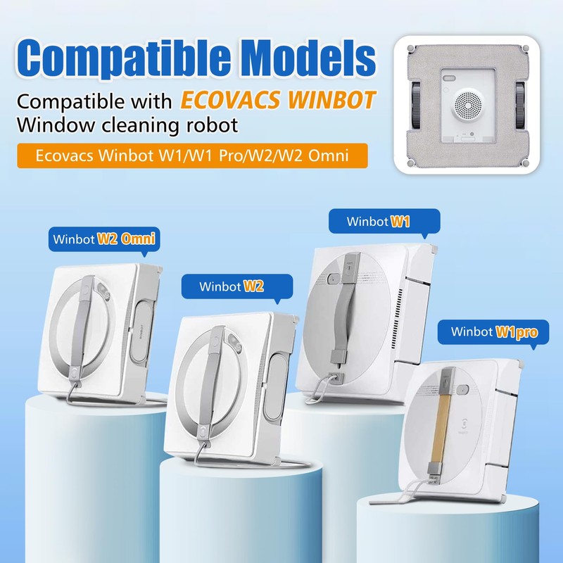 Pack of 10 Cleaning Pad Replacement Parts for Ecovacs Winbot