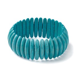 Hemasa Synthetic Turquoise Oval Beaded Stretch Bracelets For Women/Girls