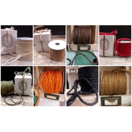 PoshNPretty Natural Burlap Jute Twine Cord - 1/8-Inch, 3.5mm x 25 Yards - Choose Colors (White)