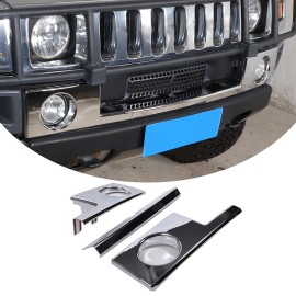 necar2020 Front Bumper Frame Trim Accessories Kit For Hummer H2 2003-2009 ABS Chrome 3PCS