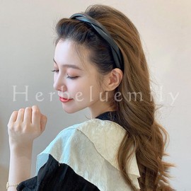 Herbeluemily Headband with Faux Leather, Cross, Twist, Braided Style, Rope Style, Black