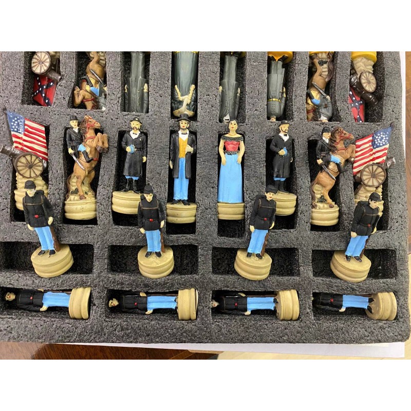 Cambor US American Civil War Generals Painted Set of Chess