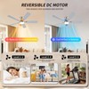 FUMLTP Ceiling Fans with Lights, 54inch RGB Low Profile Ceiling