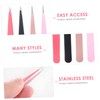 Baluue 4pcs Stainless Steel Eyebrow Clips Pointed Tweezers for Precision