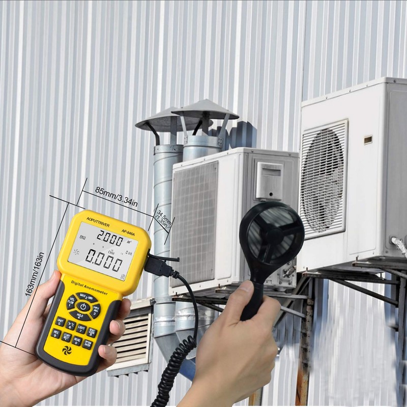 HVAC Anemometer Handheld CFM Pro HVAC Anemometer AP-846A Wind Speed