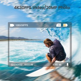 HLS Waterproof Action Camera 4K Stabilization with 2 Batteries 1350mAh for Video,4K WiFi Remote Underwater Cameras with Wide Angle Lens HD,Sports Action Video Cameras with Accessories Mount Kit