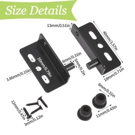 UFURMATE Iron Pivot Hinge, 4 Sets Concealed Shaft Cabinet Door Pivot Hinges Cabinet Wooden Door Hinges with Pin Door Hinges with Socket for Cantilever Wooden Door (Black)