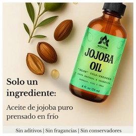 Aceite de Jojoba Puro Prensado en Frío 125 ml con Gotero  Hidratación y Nutrición Natural para Piel, Cabello y Uñas  Aceite Portador Orgánico, Vegano