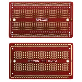 EPLZON Plated PCB Solder-able Breadboard for Electronics Projects Compatible with Arduino Soldering Projects 2.05"x3.5" (5 Pack + 2 Mini Board,red)