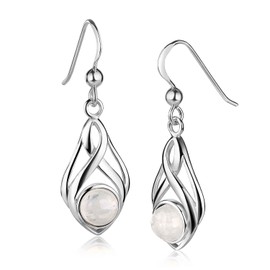 MATERIA by Matthias Wagner Long Gemstone Earrings Silver 925 Dangle for Women, Gemstone