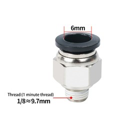 Leliafleury 5Pcs Straight Pneumatic Push to Quick Connect Fittings 6mm Tube OD x 1/8" Male Thread Connector Pneumatic Fittings Quick Release Air Line Adapter