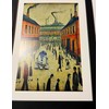 Greetingles Lowry-Style Framed Print. Beautiful Black Ash Frame (Lowry, A4