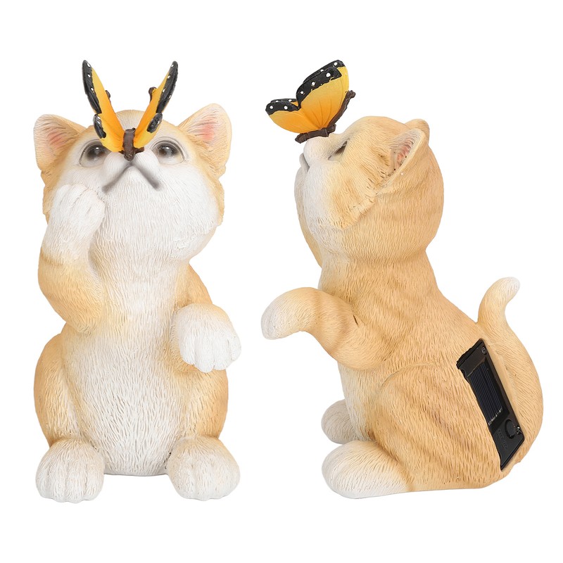 Solar Cat Yard Decor Decorative Light Cat Garden Sculpture Exquisite