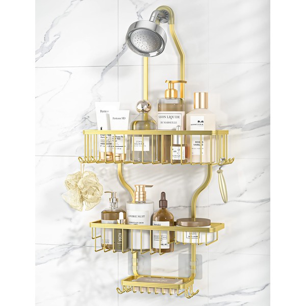 YASONIC Shower Caddy Over Shower Head Never Rust Aluminum Large