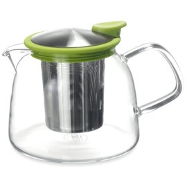 Forlife Bell Glass Teapot with Basket Infuser, 24-Ounce/730ml, Lime
