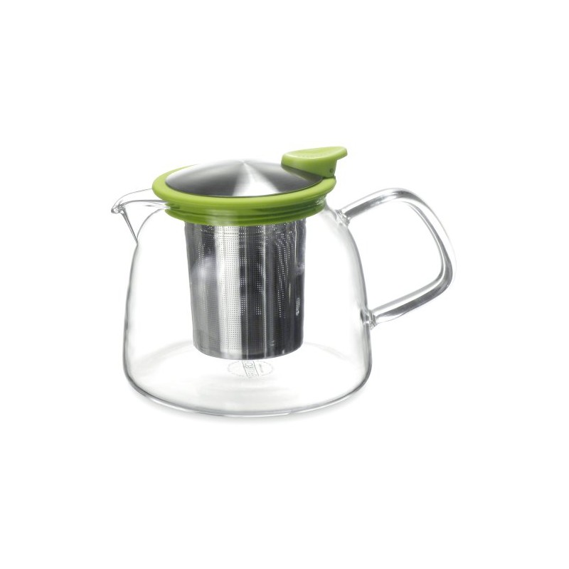 Forlife Bell Glass Teapot with Basket Infuser, 24-Ounce/730ml, Lime