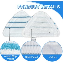 Juego de 4 almohadillas para orejas reutilizables para fregona de vapor y 4 paños de microfibra universales, compatibles con True & Tidy STM-500, STM-700, almohadillas para orejas lavables para