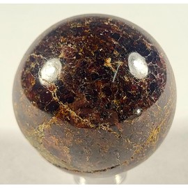 44mm Deep Red Garnet Almandine Carved Sphere Polished Natural Sparkling Collectible Gemstone Crystal Mineral Ball - India + Stand (1PC)